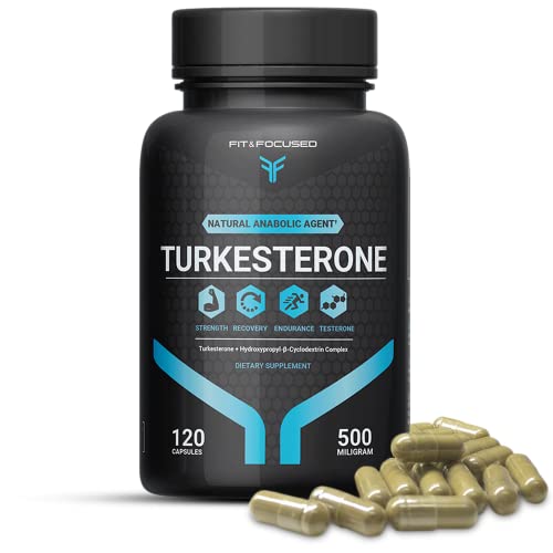 Turkesterone Supplement 500mg, 120 Capsules (95% Ajuga Turkestanica Extract Std. to 10% Complexed wi