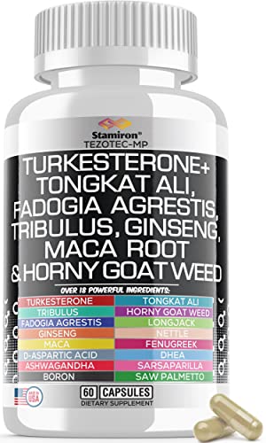 Tongkat Ali 1000mg Fadogia Agrestis 1000mg Maca 1000mg Turkesterone Extract Supplement with Ginseng 