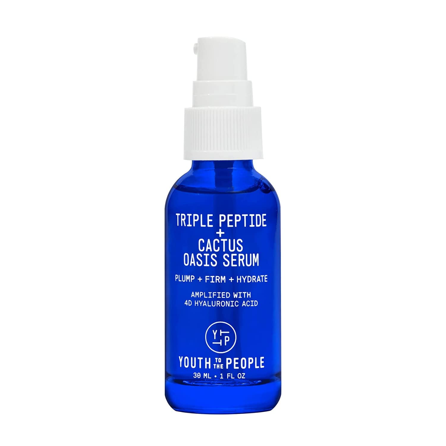 Youth To The People Triple Peptide + Cactus Oasis Face Serum - 4D Hyaluronic Acid Hydrating Serum + Skin Firming Peptides for Face & Malachite Minerals - 3-in-1 Face Tightening Facial Serum (1oz)