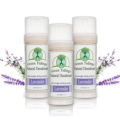 Green Tidings Organic All Natural Deodorant, Lavender, 2.7 Ounces (3 Pack)