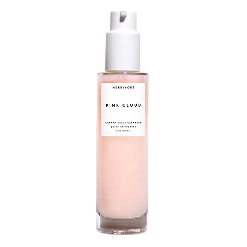 HERBIVORE Botanicals Pink Cloud Creamy Jelly Cleanser – Rosewater and Tremella Mushroom Face Wash 