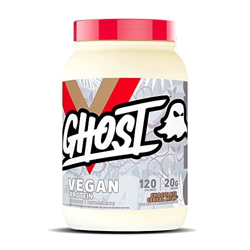 GHOST Vegan Protein Powder, Chocolate Cereal Milk - 2lb, 20g of Protein - Plant-Based Pea & Organic 