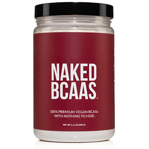 Naked BCAAs Amino Acids Powder, Only 1 Ingredient, 100% Pure 2:1:1 Formula, Vegan Unflavored Branche