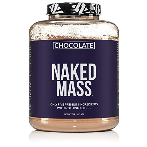 Chocolate Naked Mass - All Natural Chocolate Weight Gainer Protein Powder - 8lb Bulk, GMO Free, Glut