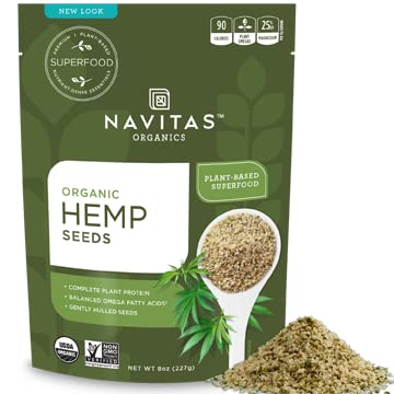 Navitas Organics Organic Raw Hemp Seeds Bag, 15 Servings — Organic, Non-GMO, Low Temp-Hulled, Glut