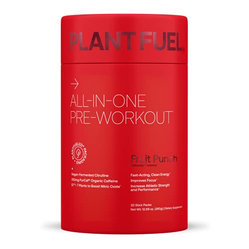 PLANTFUEL Vegan All-in-ONE PRE-Workout Fast-Acting, Clean Plant Based Energy, Featuring 3D Pump with