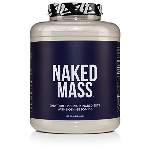 Naked Mass - Natural Weight Gainer Protein Powder - 8lb Bulk, GMO Free, Gluten Free & Soy Free. No A