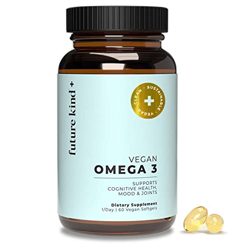 Future Kind Vegan Omega 3 Supplement | Glass Bottle & Carrageenan Free | Plant Based Omega 3 with EP