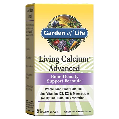 Garden of Life Calcium Supplement - Living Calcium Advanced Formula, 1,000mg Whole Food Plant Calciu
